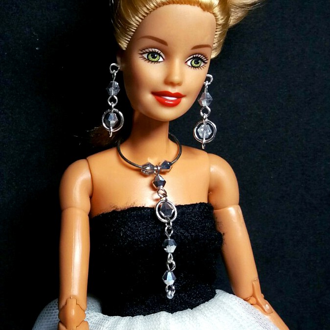 Bộ Trang Sức Búp Bê Barbie - Vòng cổ, Hoa Tai Búp bê Handmade Mạ Bạc Nguyên liệu Cao Cấp #8