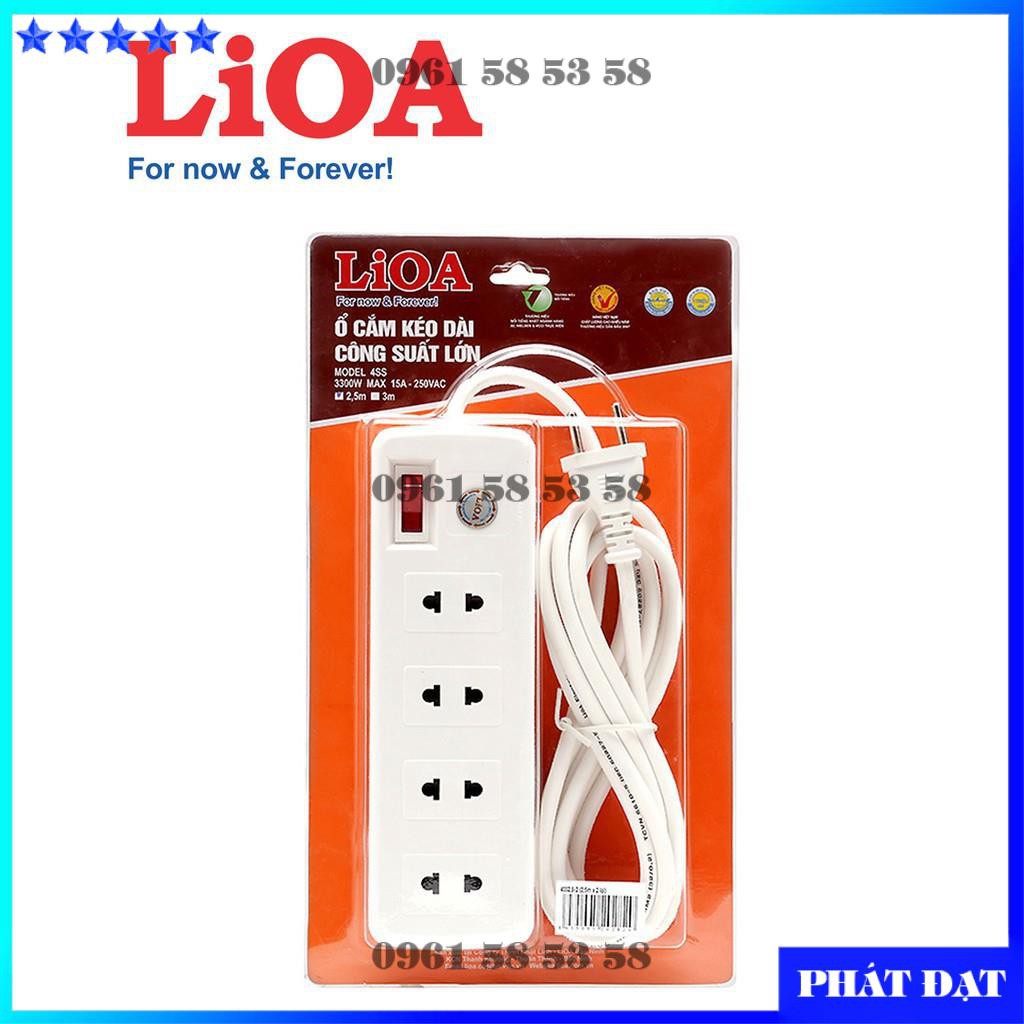 Ổ CẮM ĐIỆN LIOA 4 LỖ, 6 LỖ, 10 LỖ CÓ CÔNG TẮC, DÂY DÀI 3M/5M 1000W - CHÍNH HÃNG LIOA