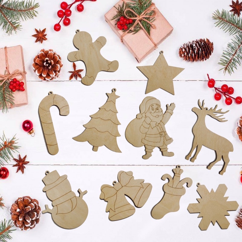 Bộ tô màu Noel bằng gỗ, quà tặng Noel siêu đẹp