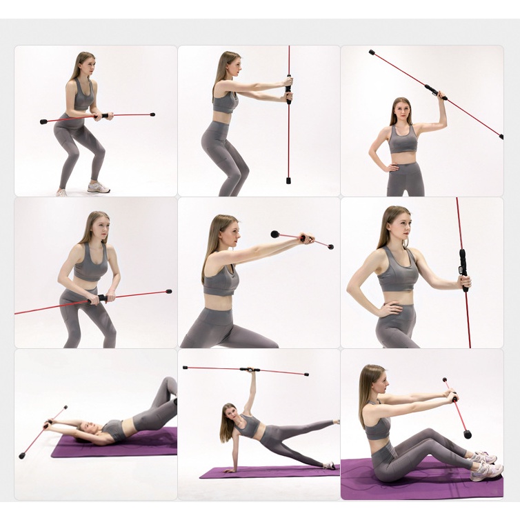 Dụng Cụ Rung Tập Gym - Thanh Rung Đàn Hồi tập thể dục cơ tay đa năng tại nhà làm gọn cơ thể săn chắc các cơ