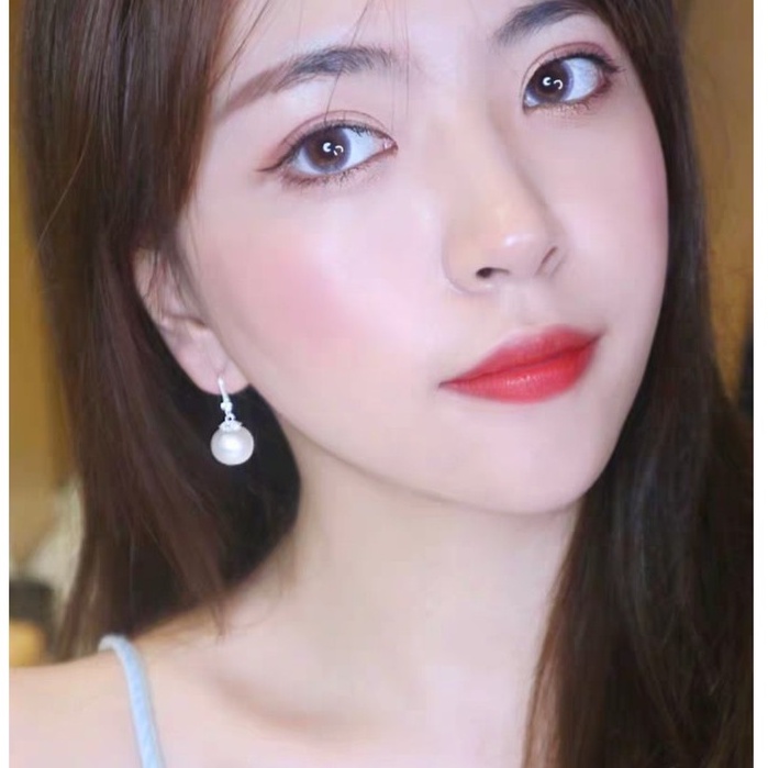 Bông tai bạc thật 925 hạt trai nhân tạo DaLiA Jewelry khuyên tai bạc dạng móc dễ đeo