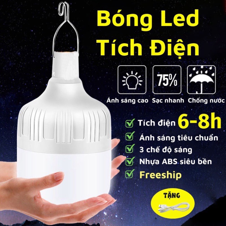 Bóng đèn tích điện, Đèn led tích điện siêu sáng tiện lợi đa năng cắm trại dã ngoại picnic Covixa22.official