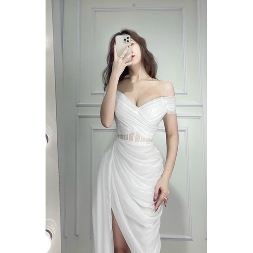 Đầm body voan hoa trễ vai siêu xinh TRIPBLE T DRESS - size S/M/L - MS212Y