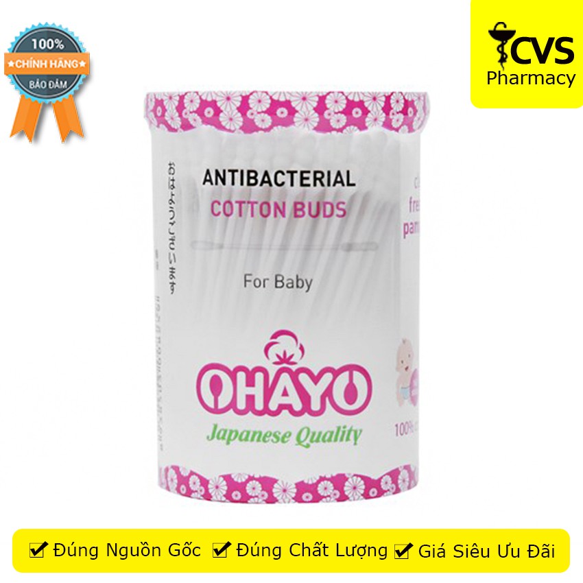 Tăm Bông Cao Cấp OHAYO JP02 - Dành Cho Trẻ Sơ Sinh - cvspharmacy