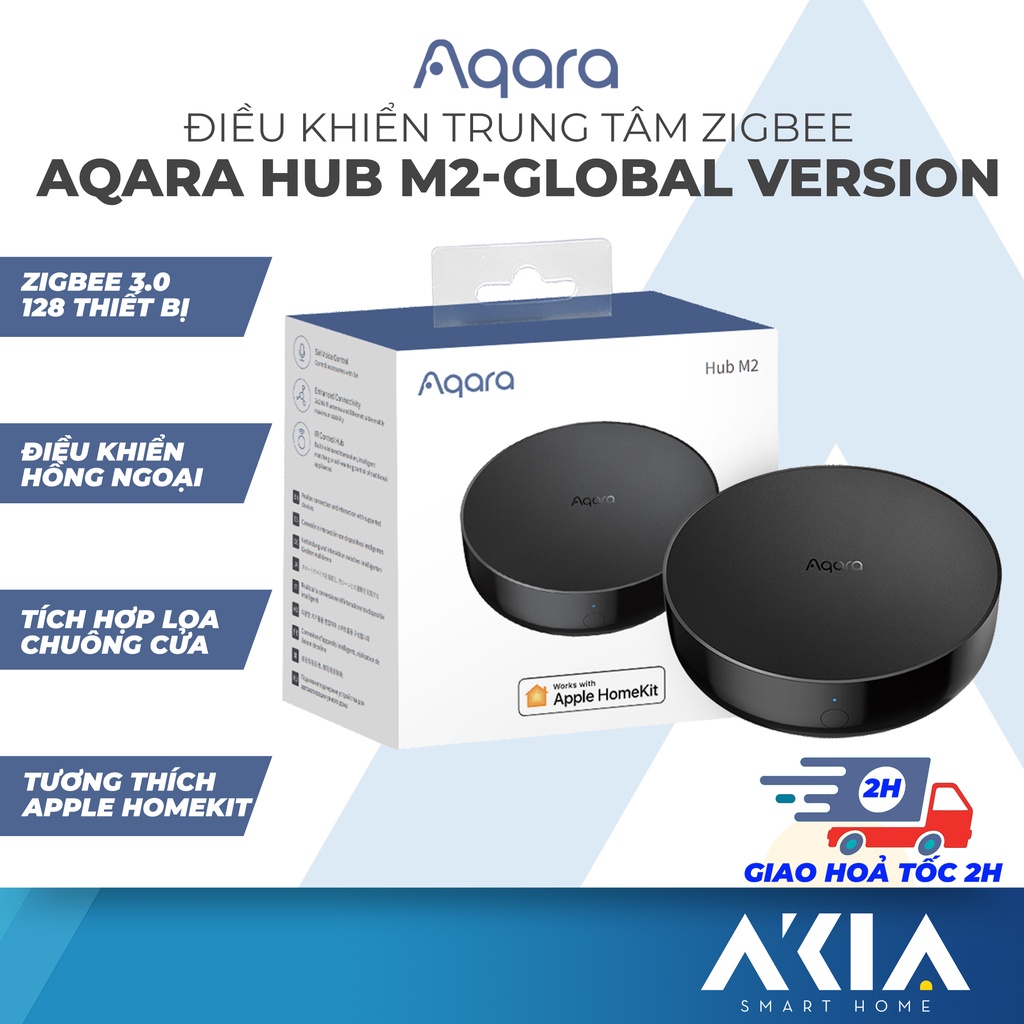 Aqara hub M2 bản quốc tế HM2-G01, Bộ điều khiển trung tâm Zigbee 3.0, Điều khiển hồng ngoại, tương thích Apple HomeKit
