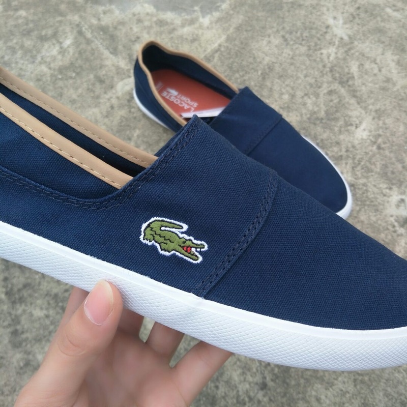 Giày lười vải cho nam thương hiệu Lacoste cao cấp đế mềm