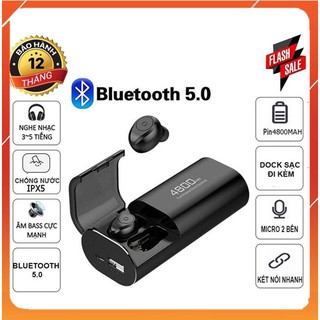 [BH 1 đổi 1] Tai Nghe Bluetooth True Wireless Amoi F9 - 4800, Kiêm Sạc Dự Phòng Đồng Hồ Hiện Thị % Pin