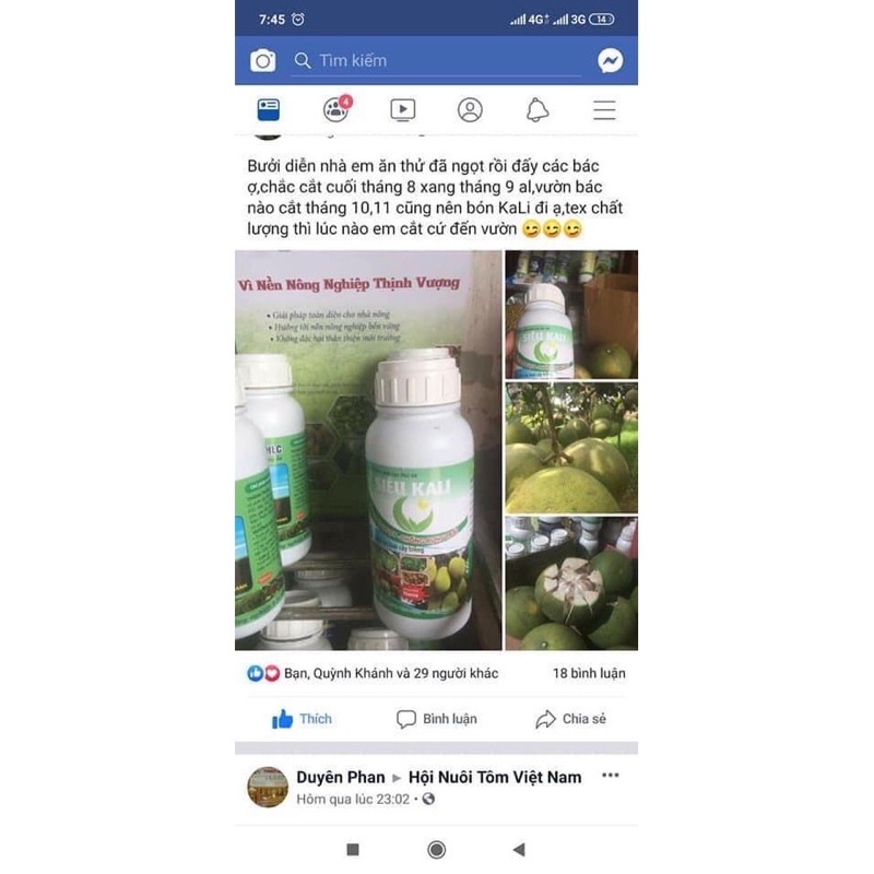 SIÊU KALI HLC 500ML - SIÊU NGỌT TRÁI, TĂNG ĐỘ NGỌT TRÁI, CHẮC TRÁI, TO CỦ, TO HOA CHO CÂY TRÔNG