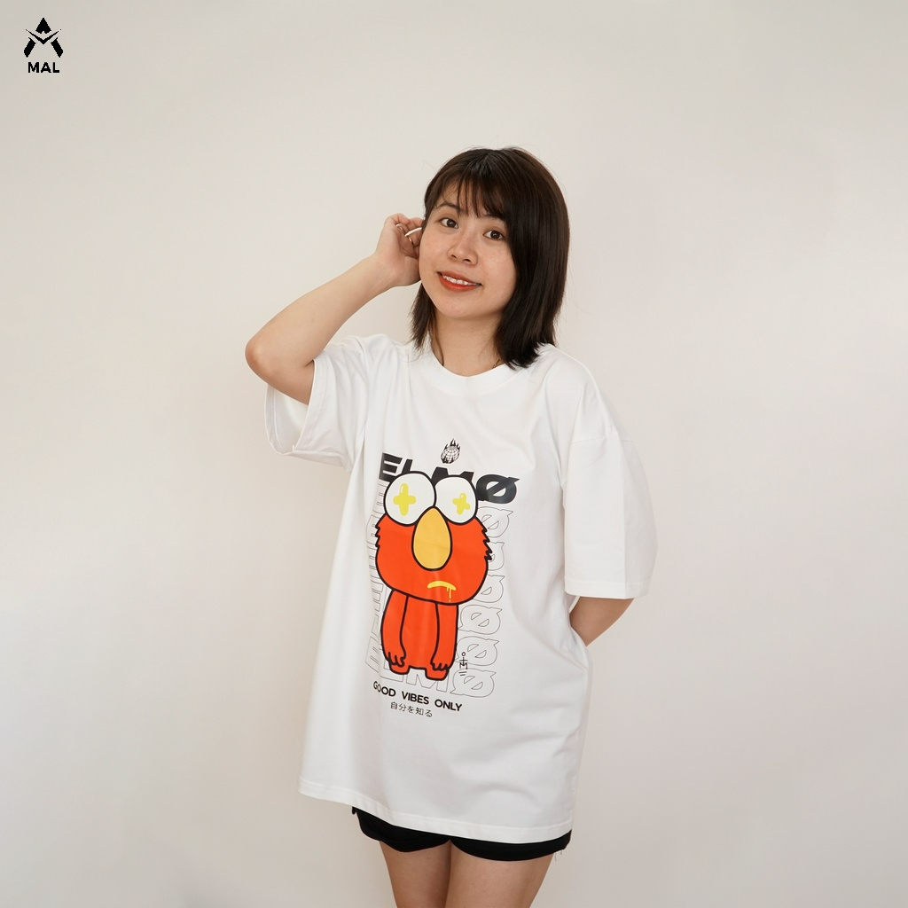 Áo Thun Tay Lỡ Unisex ELMO, Áo Phông Nam Nữ Form Rộng Thời Trang –MALUNI006- MAL STORE