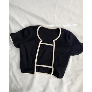 Set áo croptop viền