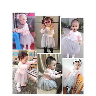 Set áo thỏ kèm chân váy công chúa cho bé