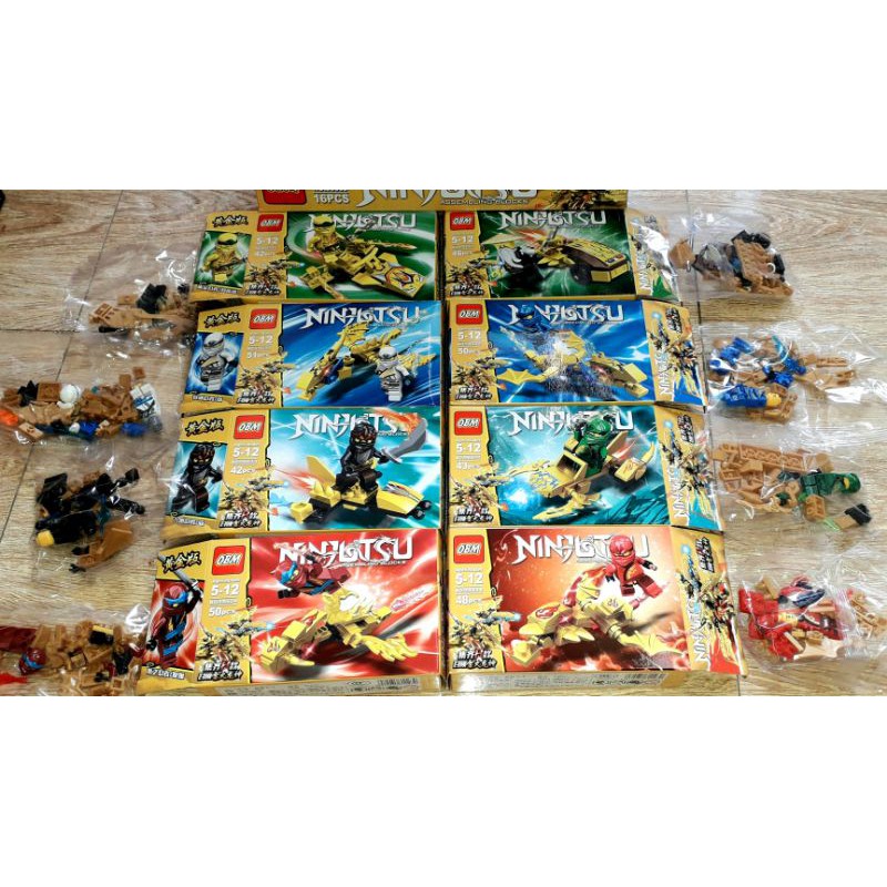 Sét Lắp ráp 8 hộp trọn bộ LegoNinja Rồng 99663 có trên 300 chi tiết bằng nhựa