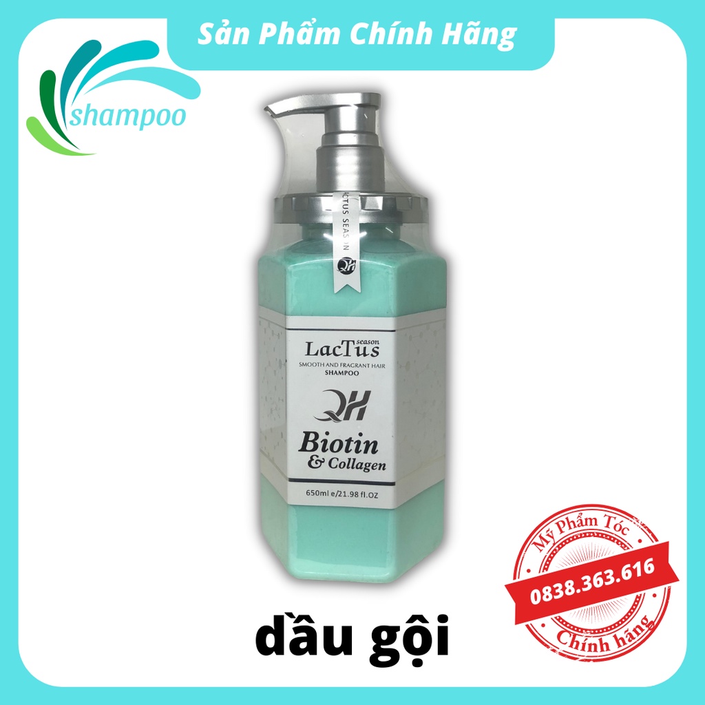 Dầu gội biotin lactus season ngăn gàu, giảm rụng tóc QH lactus season biotin collagen 650ml