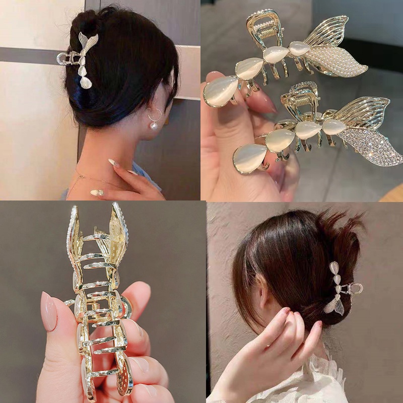 Kẹp Tóc Kim Loại Hình Đuôi Cá Phong Cách Hàn Quốc Cho Nữ