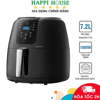 Nồi Chiên Không Dầu Điện Tử Lock&Lock EJF296BLK 7.2L - Hàng Chính Hãng,Bảo Hành 12Tháng, Kèm Chảo Nướng - Happi House