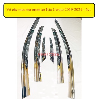 Vè che mưa xe kia cerato 2019-2021 mạ crom auto clover- 6 chi tiết