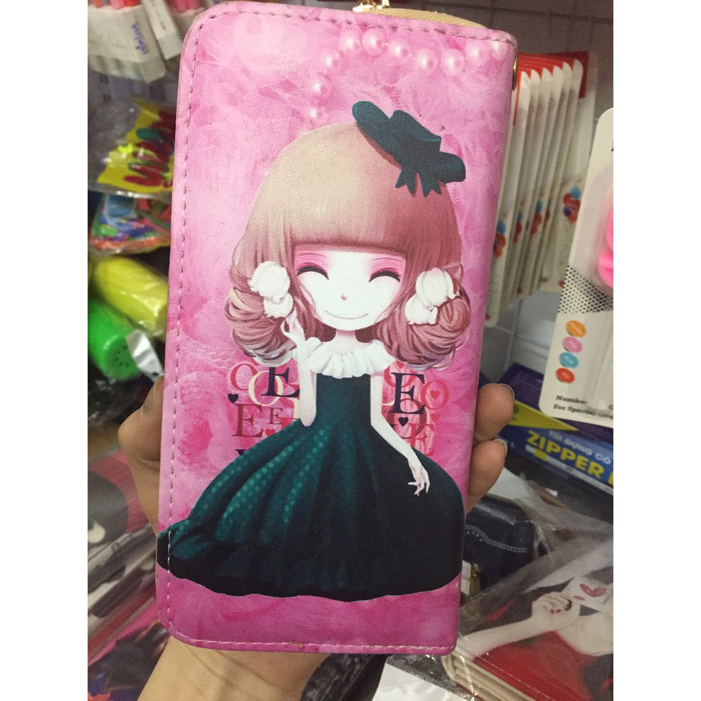 Bóp ví dài cầm tay cute cho nữ