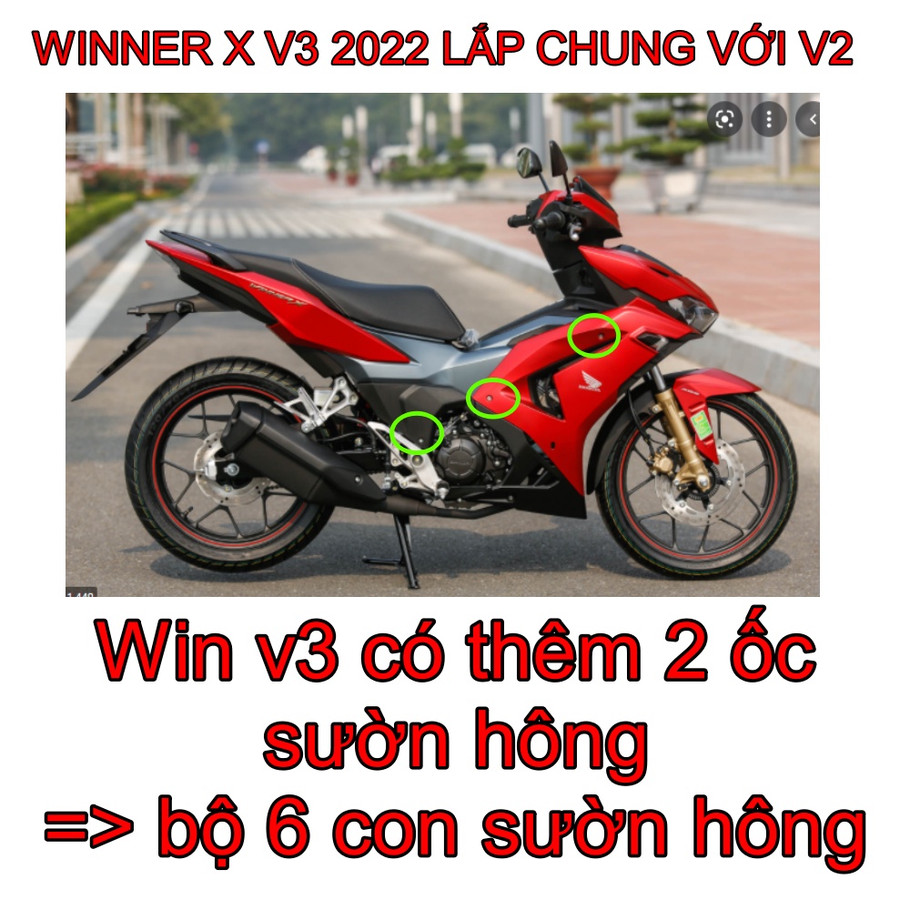 [Mã LIFEAUMAY giảm 10% tối đa 30k đơn 150k] Ốc GR5 full dàn áo Winner X V2, V3 2022