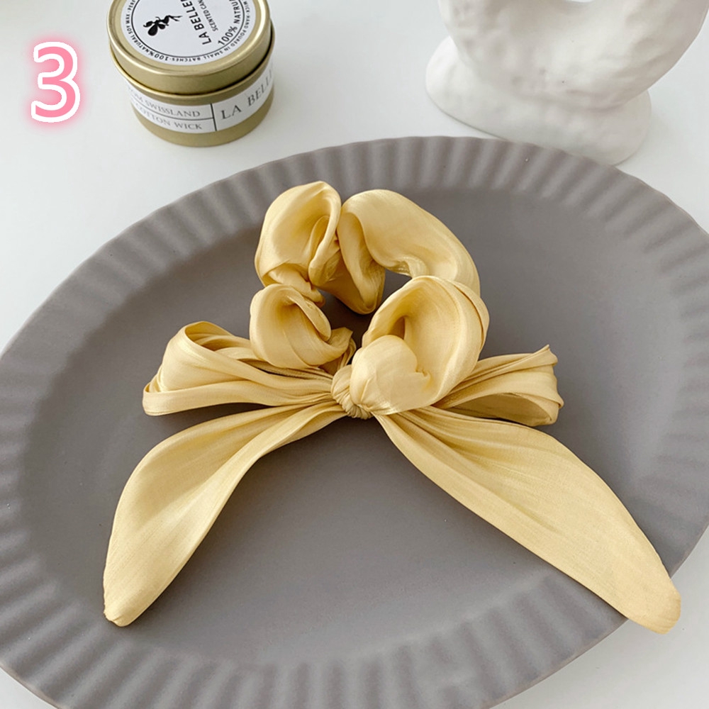 Dây thun buộc tóc họa tiết nơ và hoa co giãn thời trang cho nữ