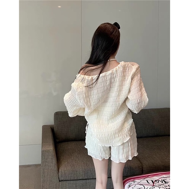 ✨💕Set áo tay dài quần short vải thoáng mát