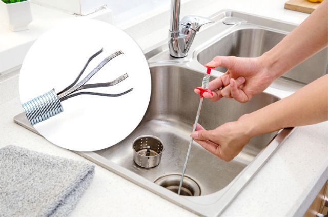 [Loại Dài 90cm] Cây Thông Cống Lò Xo Dạng Kẹp Có Đầu Gắp Rác Tiện Lợi