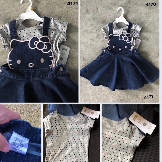 Combo váy yếm mèo helo kitty