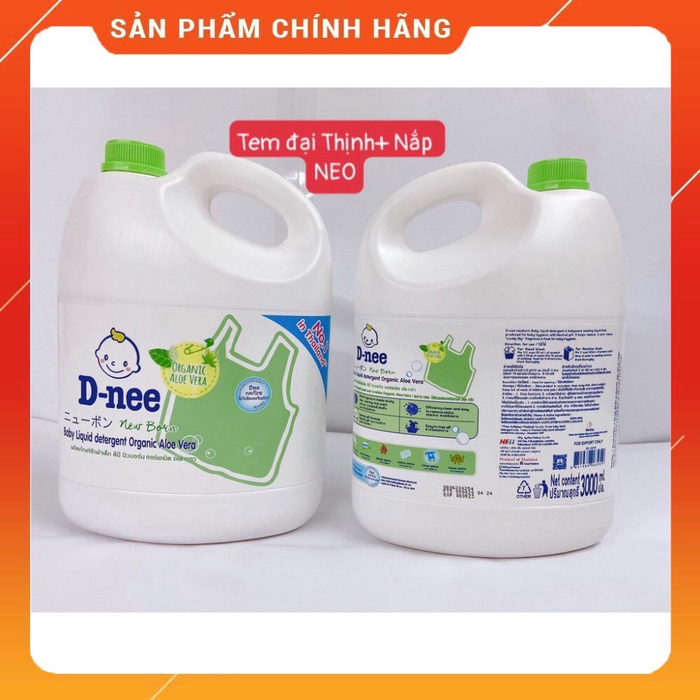 Nước giặt Dnee Màu Xanh Lá ⚡CHẤT LƯỢNG TỐT⚡ nước giặt xả 3000ml Thái Lan cho bé(Chính hãng có tem Đại Thịnh)