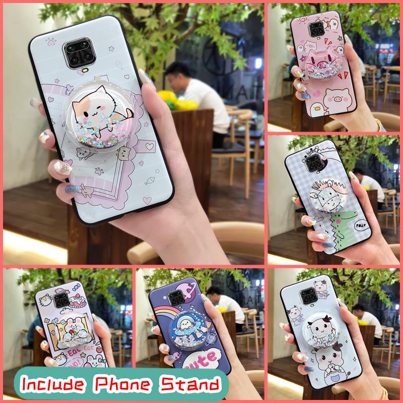 Silicone Cover Phone Case For Xiaomi Redmi Note 9 Pro/Note 9 Pro Max/Note 9S/Poco M2 Pro TPU Lovely Cute Fashion Design Kickstand glisten drift sand