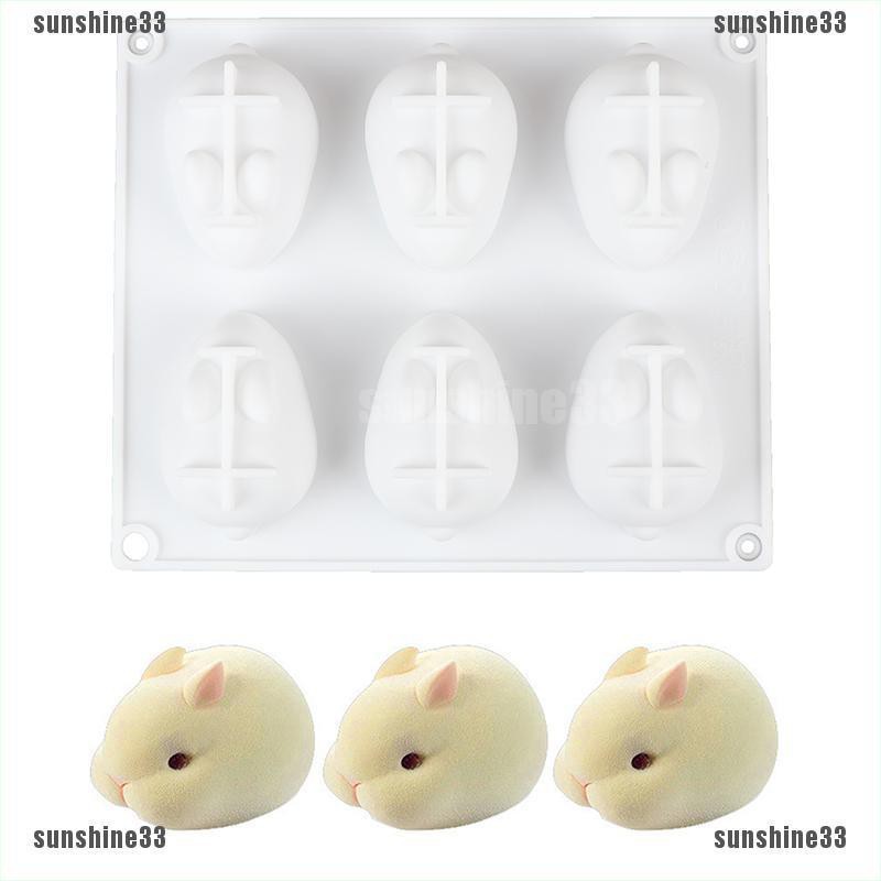 Khuôn Silicone Tạo Hình Thỏ 3D Trang Trí Bánh