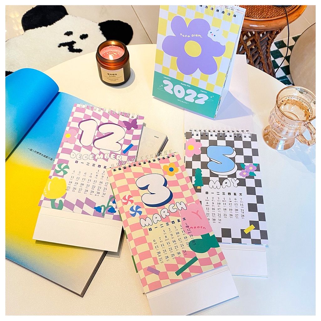 Lịch Để Bàn 2022 GOOD LUCK EVERYDAY Bộ Lịch 2022 Dễ Thương Decor Bàn Học Decor Phụ Kiện Trang Trí Bullet Journal