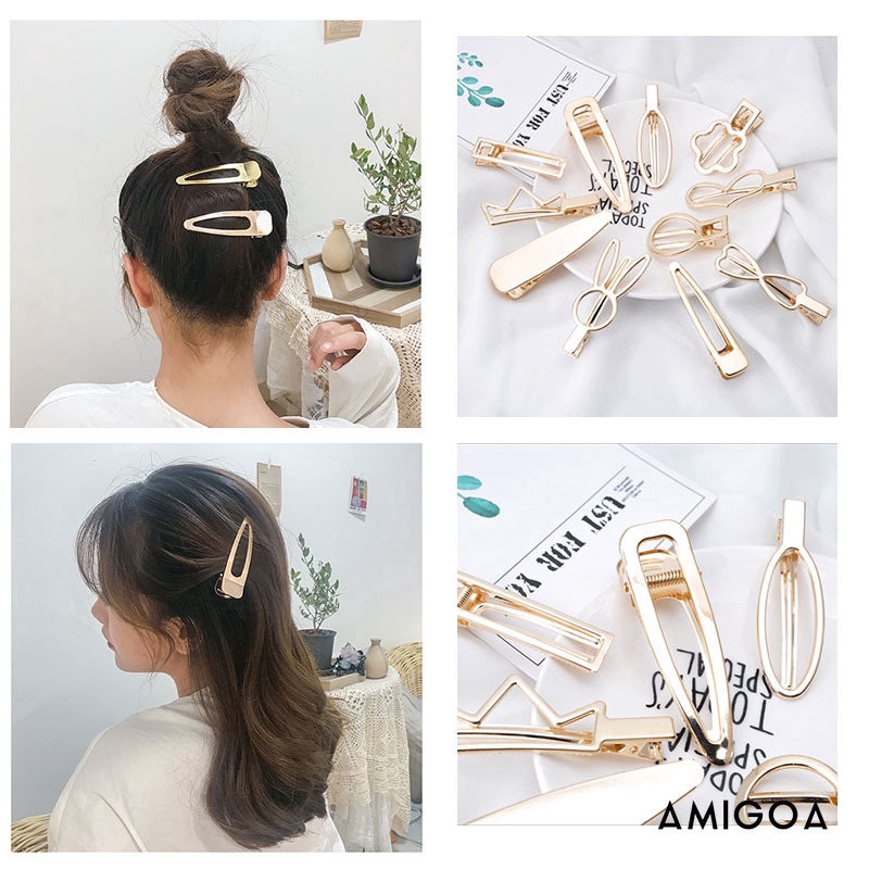 【Amigoa】Kẹp tóc kim loại Hàn Quốc Pearl Set Hairpin Minimalist / COD