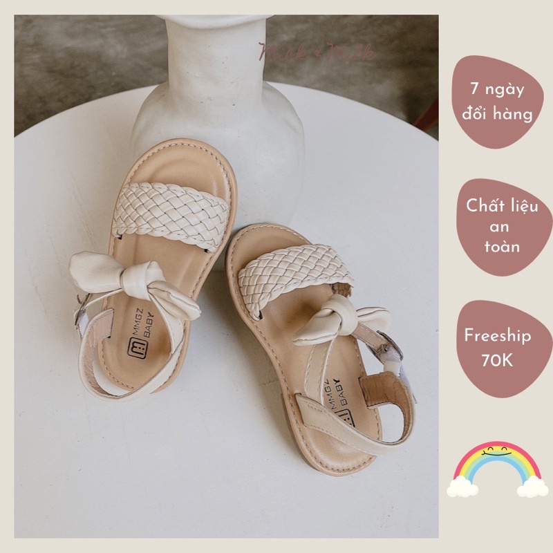 Giày Bé Gái Mick and Milk 1,2,3,4,5 Tuổi Giày Sandal Quai Dán Dễ Thương