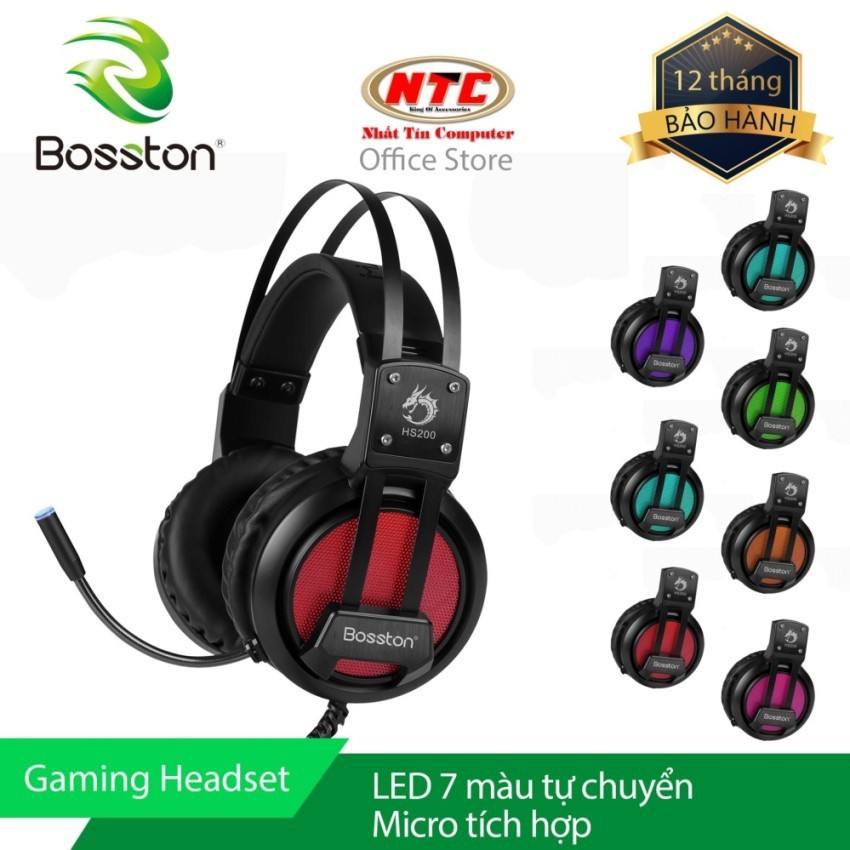 Headphone Gaming Bosston HS200 LED Fullbox BẢO HÀNH 12 THÁNG