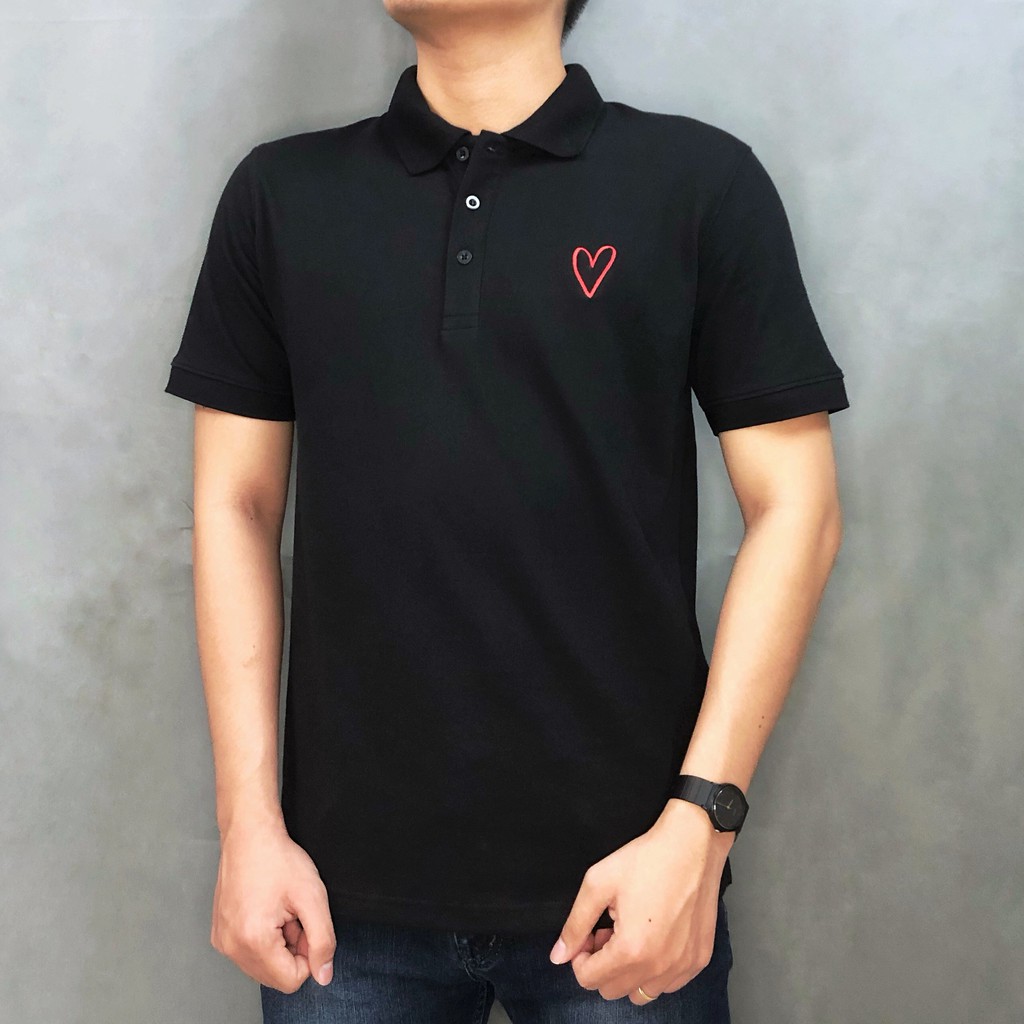 Áo thun Polo Unisex cá sấu 4 chiều - Thêu Trái Tim | BigBuy360 - bigbuy360.vn