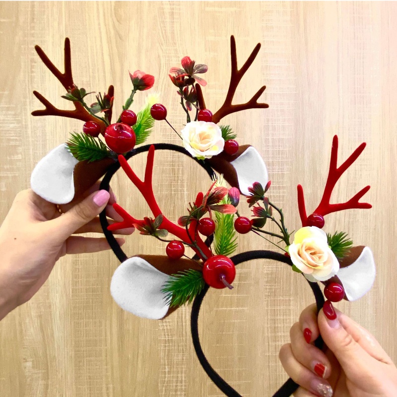 Băng Đô Cài Tóc Hình Sừng Tuần Lộc Giáng Sinh