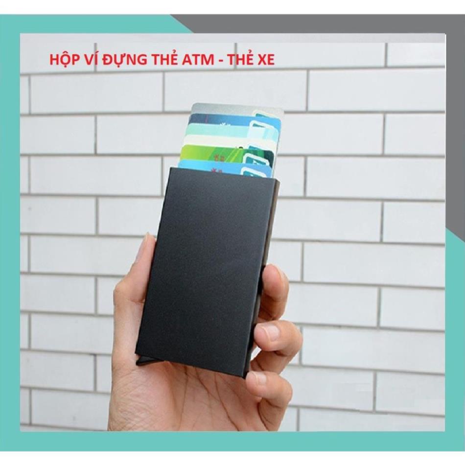 Ví đựng thẻ ATM ngân hàng, thẻ gửi xe, Hộp đựng Name Card, chất liệu hợp kim nhôm cao cấp 2022 🔥