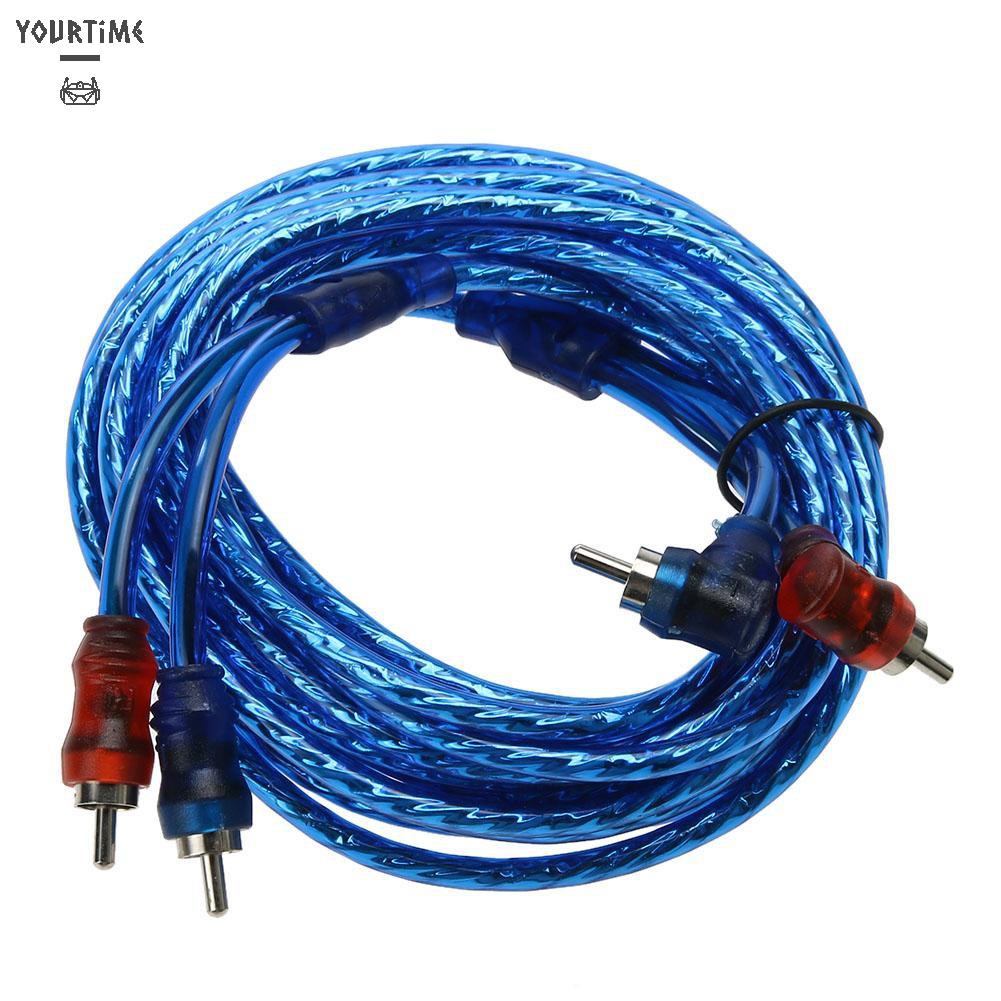 Dây Cáp Khuếch Đại Âm Thanh 5m 2 Rca Sang 2 Rca Chuyên Dụng Cho Xe Hơi