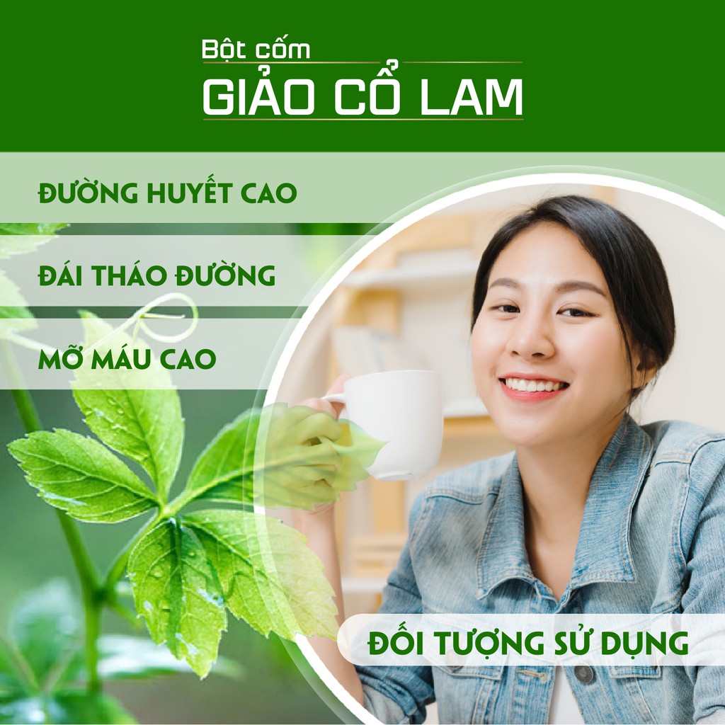 Trà Thảo Dược Bột Cốm Giảo Cổ Lam - Thực Phẩm Bảo Vệ Sức Khoẻ - Hỗ Trợ Giảm Mỡ Máu, Giảm Đường và Cholesterol Trong Máu | BigBuy360 - bigbuy360.vn