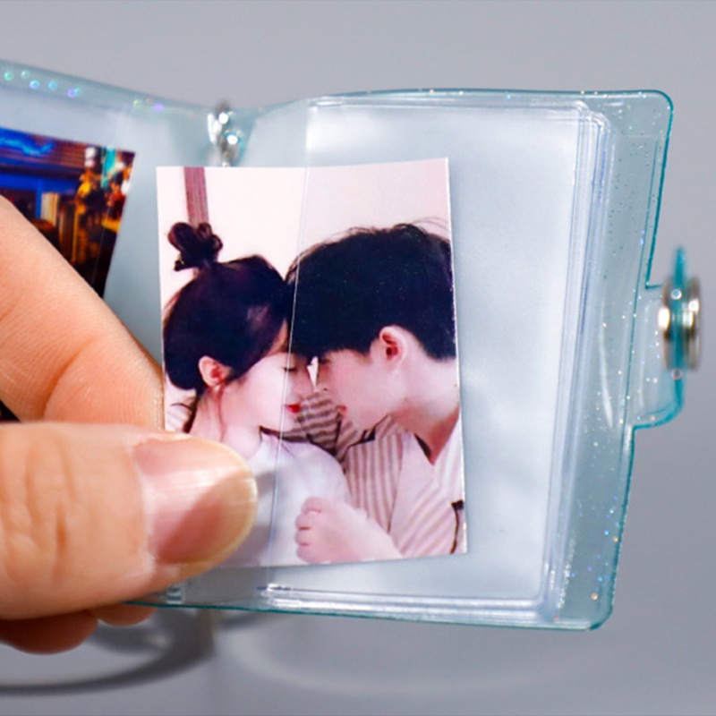 Album đựng thẻ ID mini 16 ngăn 1 Inch với móc khóa tiện dụng