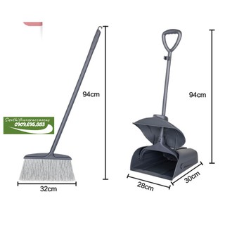 Dung cụ hốt rác Chổi quét rác có ky hốt rác tiện lợi tránh gió