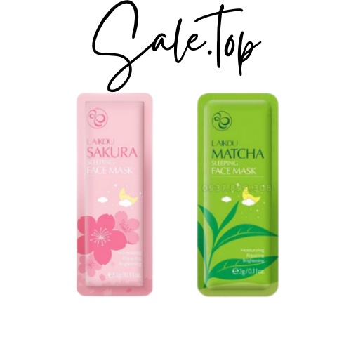 [ Gói mini ]Mặt Nạ Ngủ LAIKOU Hoa Anh Đào SAKURA, Trà Xanh MATCHA Dưỡng Ẩm - sale.top