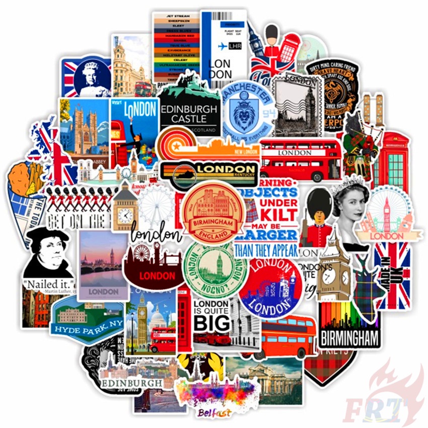 ❉ British Culture &amp; Art Series 02 Retro London Look Stickers ❉ 50Pcs/Set Fashion Mixed DIY Decals Doodle Stickers