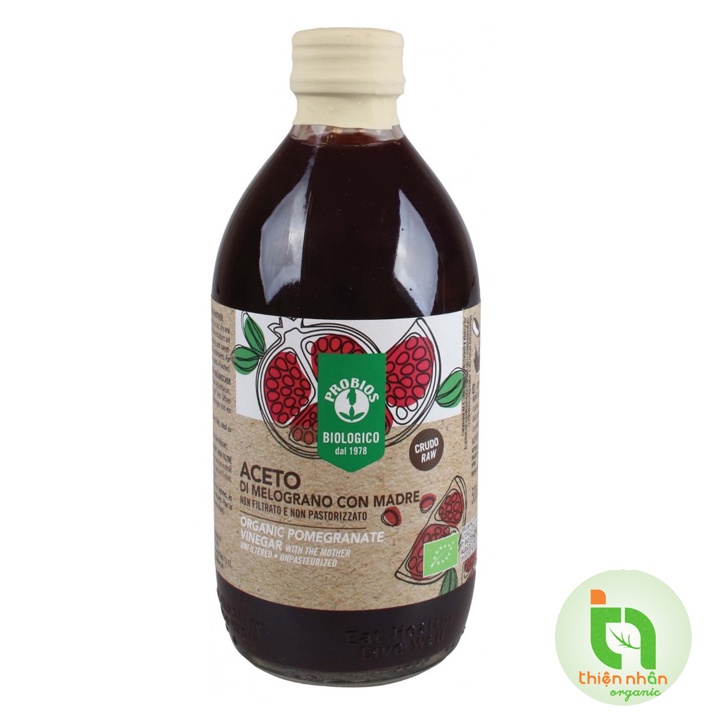 Giấm lựu hữu cơ ProBios 500ml có giấm cái Organic Pomegranate Vinegar With The Mother