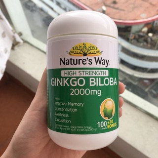  Bổ não Ginkgo Biloba 2.000mg Nature’s Way 120 viên