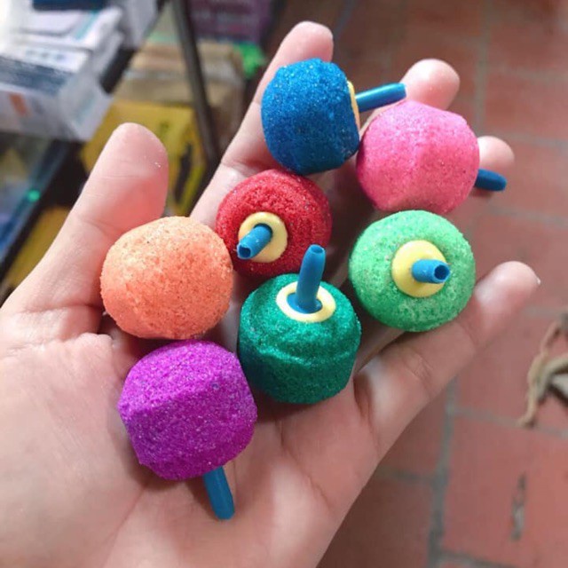 Cục quả sủi oxy tròn nhiều màu cho hồ cá cảnh