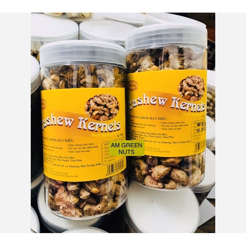 500g Hạt điều nguyên vỏ lụa rang củi