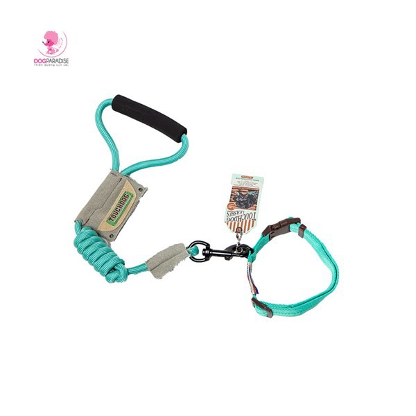 [Mã SKAMLTSM9 giảm 10% đơn 99K] Bộ dây dẫn vòng cổ chó mèo siêu chắc TOUCHDOG - Màu Lục Lam - Dog Paradise