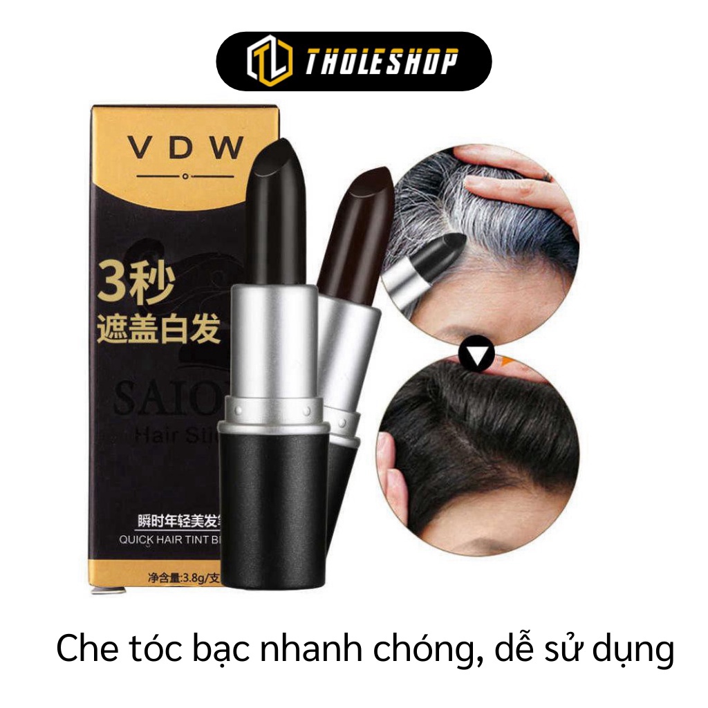 [SALE] Son Nhuộm Tóc - Son Che Phủ Tóc Bạc Thành Đen, Nâu Tạm Thời Saion Tiện Dụng 8496