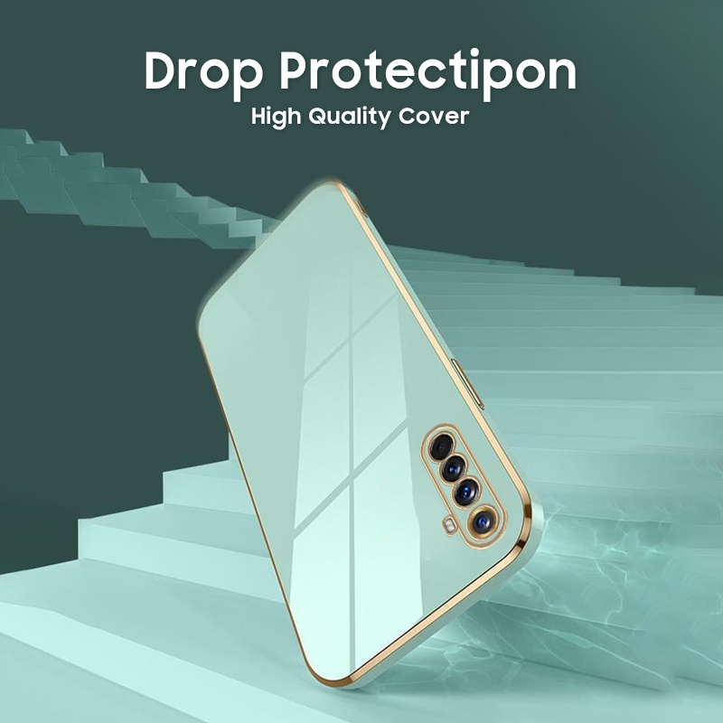 Ốp Điện Thoại TPU Mềm Mạ Màu Macaron Có Dây Đeo Cho OPPO Realme 6 / Realme 6 Pro