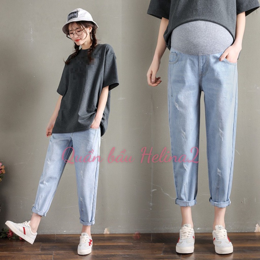 Quần bầu JEAN MỀM dáng baggy cho mẹ bầu vừa trẻ trung năng động lại thoải mái tự tin JEAN04